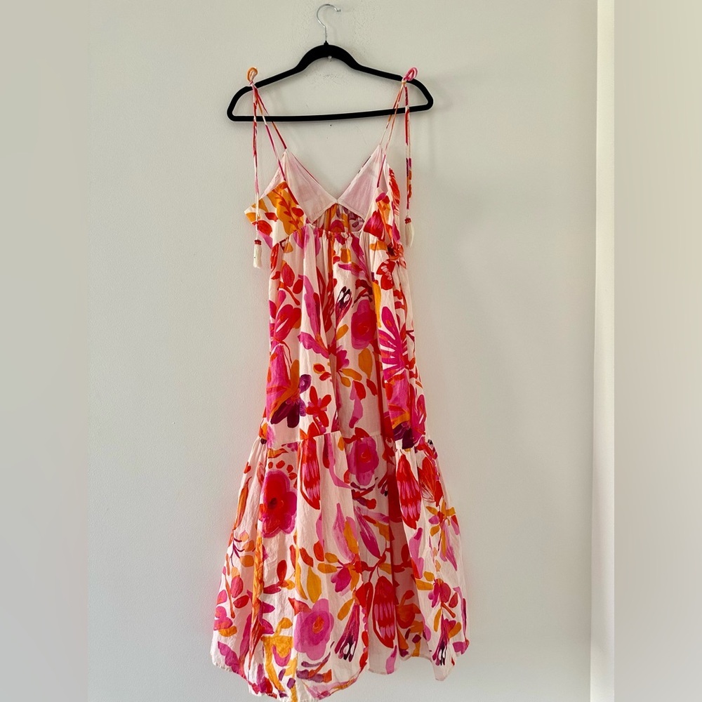ZARA WOMEN LONG PRINT HATER NECK COTTON DRESS - Picture 10 of 11